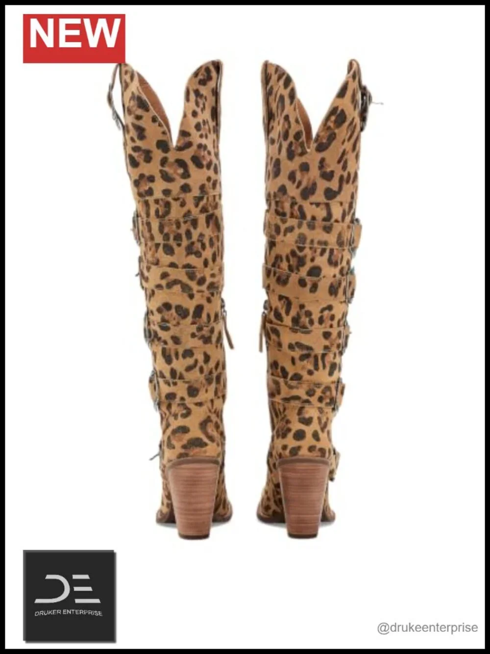 Women's Leather Snip Toe Over-the-Knee High Heel Boots Size 6